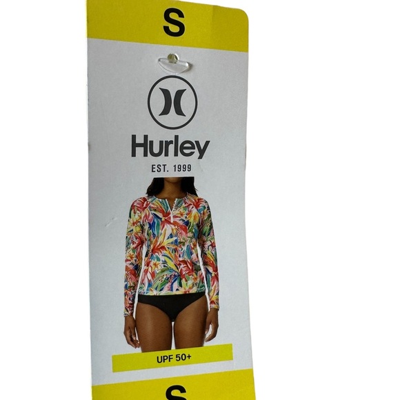 Hurley Size Small Women’s Long Sleeve Rash Guard Swim Shirt UPF 50 SM - Picture 6 of 7